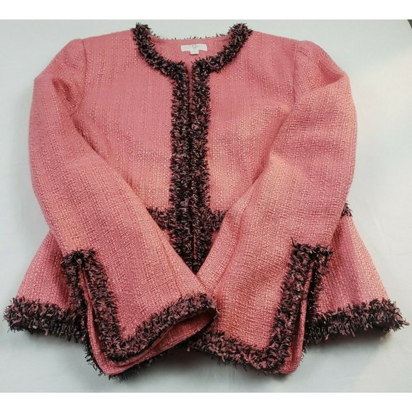 APT. 9 Skirt Suit 2-PC Pink Black Tweed Elegant Skirt Suit Lined Size 10 - Picture 6 of 12